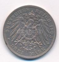 Német Államok / Bajorország 1908D 3M Ag "Ottó" T:2 patina, ph. / German States / Bavaria 1...