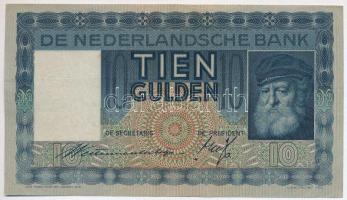 Hollandia 1933. 10G "DQ 077204" T:III pici folt
Netherlands 1933. 10 Gulden "DQ 0772...