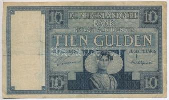 Hollandia 1931. 10G "YO 075591" T:III folt Netherlands 1931. 10 Gulden "YO 075591" C:F spot Krause P#43c