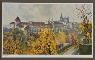 12 db színes festményreprodukció Prágáról Jaroslav Setelik festményei nyomán, 25×36 cm