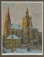 12 db színes festményreprodukció Prágáról Jaroslav Setelik festményei nyomán, 25×36 cm