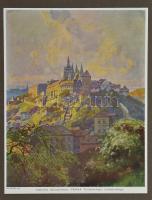 12 db színes festményreprodukció Prágáról Jaroslav Setelik festményei nyomán, 25×36 cm