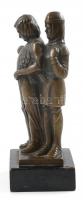 Marthosi Mórocz Dénes: Katona és asszony. Bronz. Jelzett. Műkő talapzaton. 23 cm (A művész a turáni ...