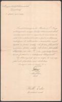1917 Magyar Királyi Államvasutak illetmény megállapításáról szóló okmány szárazpecséttel