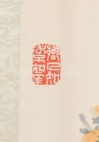 Jelzett kínai akvarell. 39x28 cm kartonon