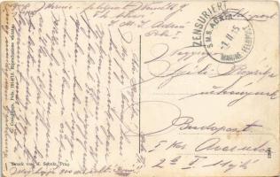 1915 Pola, Pula; SMS Bellona az Osztrák-Magyar Haditengerészet uszály laktanyája a matrózoknak a kik...