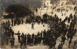 Osztrák-magyar katonai zenekar / WWI Austro-Hungarian K.u.K. military band. photo (ragasztónyom / glue mark)