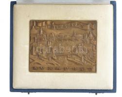 Madarassy Walter (1909-1994) 1973. "Budapest 1873-1973" egyoldalas, öntött bronz plakett d...
