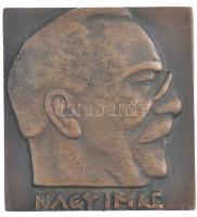 Beck András (1911-1985) 1989. Nagy Imre öntött bronz plakett, hátoldalán 1958 Június 16. 1989 gravírozva, eredeti dísztokban (70x66mm) T:2