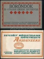 cca 1910-1920 7 db árjegyzék nyomdai próbanyomata