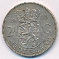 Hollandia 1959. 2 1/2G Ag "Julianna" T:2 Netherlands 1959. 2 1/2 Gulden Ag "Juliana&q...