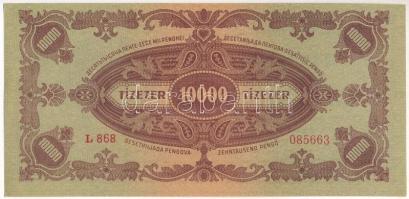 1945. 10.000P "L 868 085663", "MNB" bélyeg nélkül T:I-,II 
Adamo P23