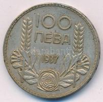 Bulgária 1937. 100L Ag "III. Borisz" T:1-,2 patina Bulgaria 1937. 100 Leva Ag "Boris ...