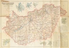 1947 Magyarország útállapot térképe, 1:500 000, Magyar Földrajzi Intézet Rt., szakadásokkal, 75×82 cm