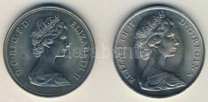 Gibraltár 1967. 1C "Kastély" T:1/2 + 1972. 25p "Erzsébet és Fülöp" T:2