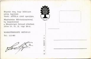 Lamberto Gardelli, olasz karmester. Hátoldalon meghívó a Margitszigeti Színpad előadására / Lamberto...