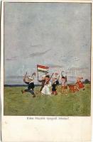 1915 Édes hazánk nyugodt lehetsz / WWI Austro-Hungarian K.u.K. military, Hungarian patriotic propaganda (vágott / cut)