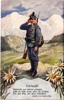 Edelweiß! / WWI Austro-Hungarian K.u.K. military art postcard. C.H.W. VIII/2. 1915. Nr. 2382. s: Hartmann (EK)