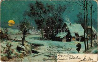 1903 Christmas greeting art postcard s: Rob. Rämmerer (kopott sarkak / worn corners)