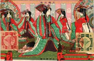 Asian art postcard, geishas (EK)
