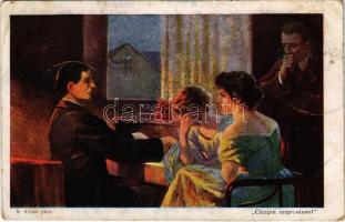 1918 Chopin improvisant / Lady art postcard. Ser. 95. Nr. 9. s: S. Adam (EB)