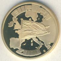2000. Európa / Magánkiadás ECU kisalakú aranyozott bicolor emlékérem T:PP
