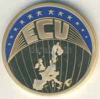2000. Európa / Magánkiadás ECU kisalakú aranyozott bicolor emlékérem T:PP