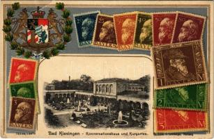 Bad Kissingen, Konversationshaus und Kurgarten / spa park. Art Nouveau, embossed litho, German stamps, B. Lehrburger No. 19996. (EB)