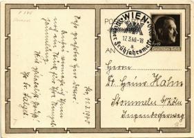 1940 Adolf Hitler with girls, Hitlerjugend. NSDAP German Nazi Party propaganda, swastika. 6+19 Ga. +...