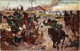 1915 Flüchtende Kosaken / WWI Austro-Hungarian K.u.K. military art postcard, fleeing cossacks. B.K.W.I. 259-12. s: Ludwig Koch (szakadás / tear)