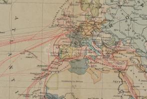 Kolonial & Weltverkehrskarte, 1:85 000 000, Hartleben's Verlag, 38×52 cm