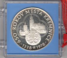 1978 "650 éves a körmöcbányai pénzverő"  kis példányszámú!! cseh nyelvű emlékveret   ezüst tokban T:BU
