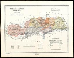 Torda-Aranyos vármegye térképe, 1:510 000, Magyar Földrajzi Intézet Rt., szakadásokkal, 25×32 cm