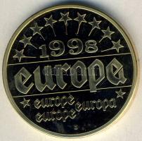 Európa / Magánkiadás 1998. "Helmut Kohl" aranyozott bicolor emlékérem T:PP
