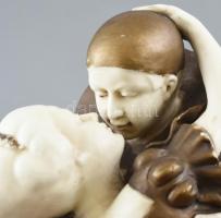 Német figura, Pierot és hölgy táncol. Kézzel festett porcelán, jelzett, korának megfelelő lepattanás...