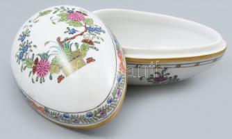 Herendi indiaisara kos mintás óriás, tojás bonbonier, kézzel festett, jelzett, hibátlan, 11,5x8cm