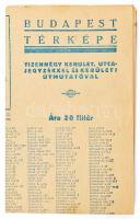 Budapest térképe tizennégy kerület, utcajegyzékkel és kerületi útmutatóval, 41×49 cm