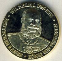 NSZK / Magánkiadás DN "I. Vilmos császár" aranyozott emlékveret T:1