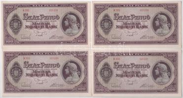 1945. 100P (4x) "E 321 021218-021221" sorszámkövetők T:I-,II kis folt Adamo P18