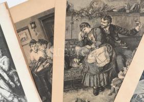 20 db fametszet (közte 4 színes), vegyes állapotban, 40x30 cm körüli méretben