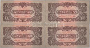 1944. 100P (7x) "A Vöröshadsereg Parancsnoksága", "EB 519474-519480" sorszámkövetők T:I- sarokhajtással Adamo P47