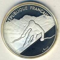 Franciaország 1989. 100Fr Ag "Téli olimpia-alpesi sí" T:PP
