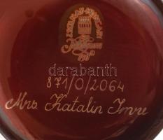 Zsolnay Jubileumi (150), dísz váza. Több tüzű. Ökörvér és eozin mázakkal. Jelzett. 871/0/2064. Mrs. ...