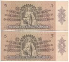 1939. 5P (2x) "A 081 034519-034520" sorszámkövetők T:II-III kis folt
Adamo P6