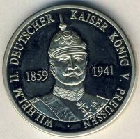 NSZK / Magánkiadás 1991. "II. Vilmos császár" újezüst emlékveret T:PP