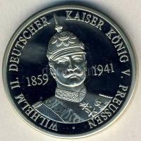 NSZK / Magánkiadás 1991. "II. Vilmos császár" újezüst emlékveret T:PP