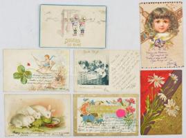 Múlt századfordulós érdekes, tartalmas képeslap gyűjtemény hagyatékból, közel 170 db főleg üdvözlő, ...