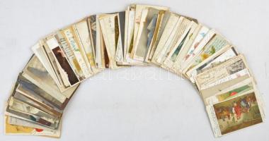 Múlt századfordulós érdekes, tartalmas képeslap gyűjtemény hagyatékból, közel 170 db főleg üdvözlő, ...