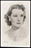 Bajor Gizi (1893-1951) színésznő autográf sorai és aláírása az őt ábrázoló fotólapon