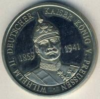 NSZK / Magánkiadás 1991. "II. Vilmos császár" újezüst emlékérem T:PP